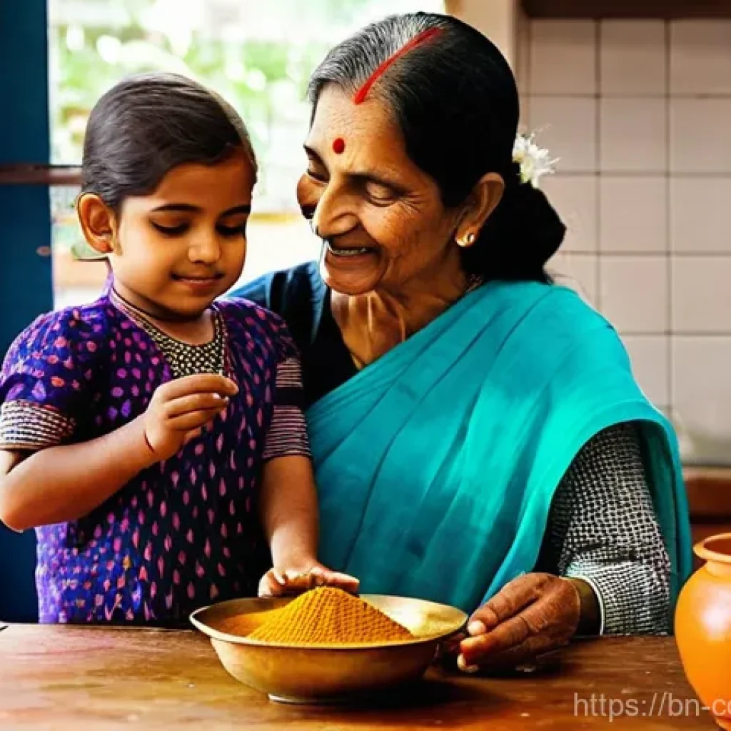 가족 요리 유산의 정신적 가치 - **Generational Joy in a Bengali Kitchen:**
"A heartwarming and intimate scene inside a tradition...