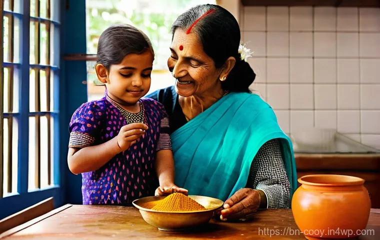 가족 요리 유산의 정신적 가치 - **Generational Joy in a Bengali Kitchen:**
"A heartwarming and intimate scene inside a tradition...